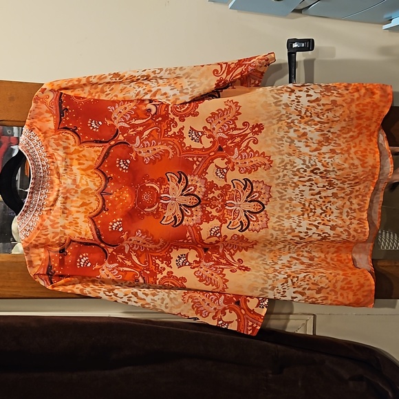 Chicos Paisley Beaded Tunic - Picture 4 of 4